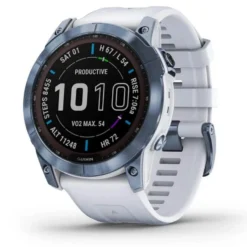 Garmin GPS Fenix 7X Sapphire Solar Weiß/Blau Ti